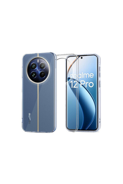 EGSTECH Realme 12 Pro / 12 Pro Plus Uyumlu Şeffaf Kılıf İnce Hafif Esnek Darb...