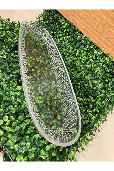 PLUS HOME Salata Sunum Kayik Kesme Crystal Glass Handcrafted Diameter 50X15 c...