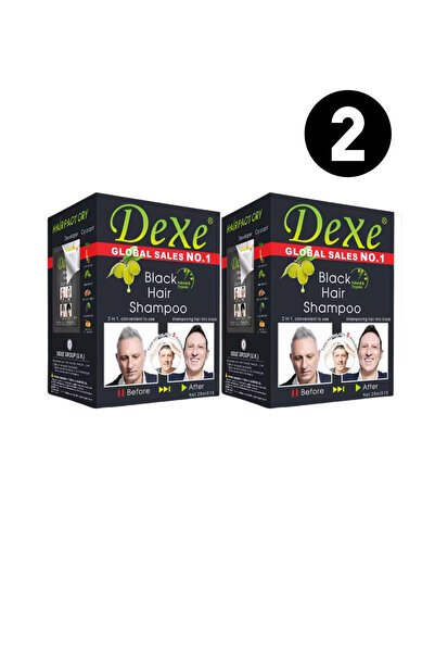 Dexe Black Hair Shampoo - Saç Siyahlaştırıcı Şampuan 2'li Eko Paket