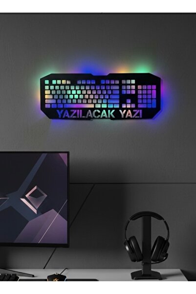 Murat Lazer Kişiye Özel Işıklı Oyuncu Tablosu,Klavye Işıklı Tablo,Gamer Tablo
