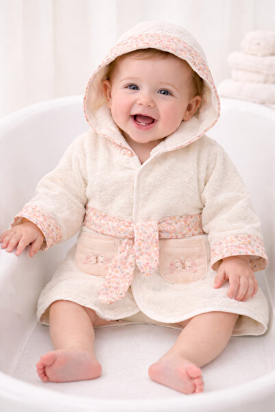 İZYALİF BABY Baby Girl 4-Piece Boxed Luxury Gift Bathrobe Towel Set 0-24 Mont...