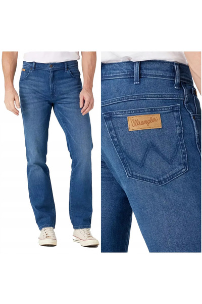 WRANGLER Blugi bărbătești, Wrangler, bumbac, lungime normală, fermoar, 5 buzu...