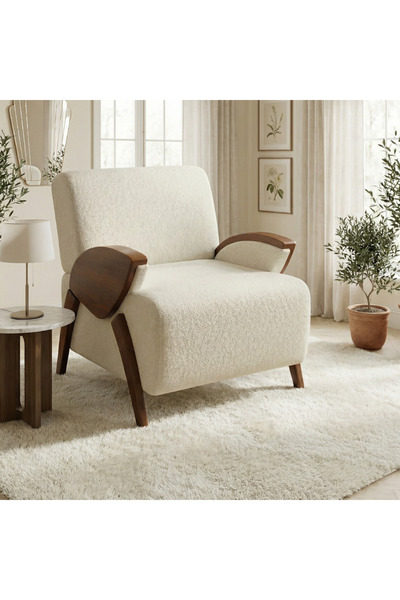 Ebticar كرسي من الخشب الطبيعي باللون البيج - الراحة والأناقة في تصميم واحد