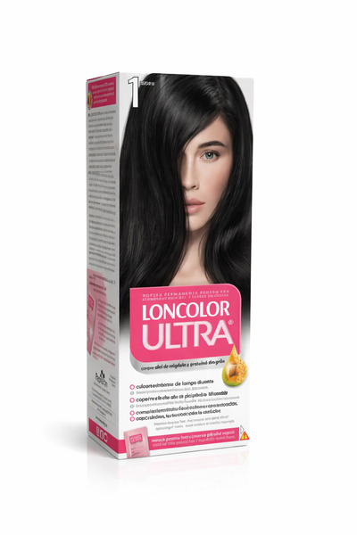 Loncolor Ultra Vopsea păr 1.00 Negru Intens – Colorare Permanentă, Acoperire ...