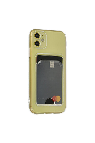 cepmoda iPhone "11" Transparent Silicone Case with Card Compartment - Stretch...