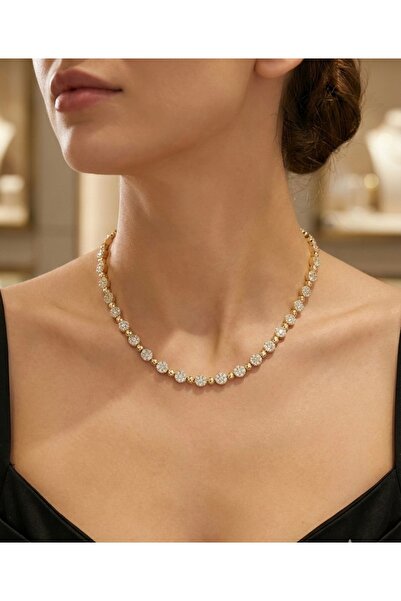 BEKLEMİN TAKILARI Xuping Kadın 14 KRenk Işıltılı Su Yolu Tasarım Choker Kolye