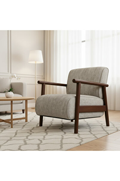 Ebticar كرسي من الخشب الطبيعي باللون الرمادي - أناقة عصرية مع لمسة من الراحة