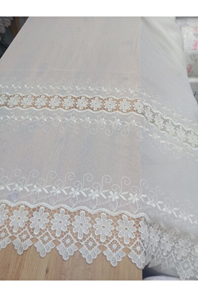 Düzgün desen Cotton Tulle Curtain with Embroidery, Guipure, and No Pleats, Re...