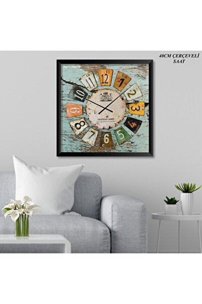MAYAHOME CONCEPT Square Framed Patterned Wall Clock 40 cm