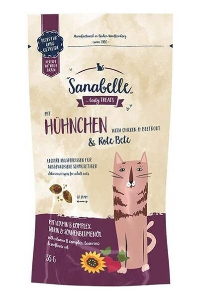 Sanabelle Crispies Tavuk ve Pancarlı Kedi Ödül Maması 55 gr