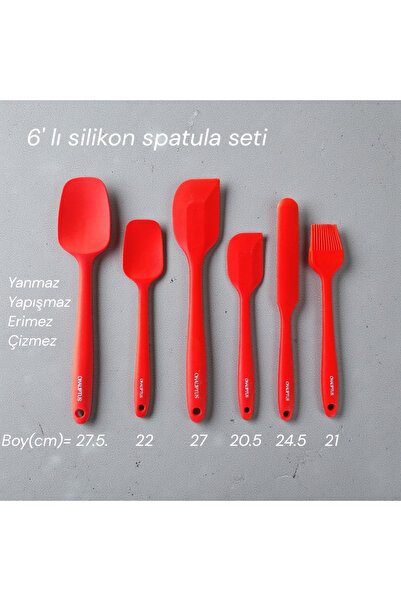 EMPA A V M Okaliptus 6 parça % 100 silikon Yumurta fırçalı spatula seti