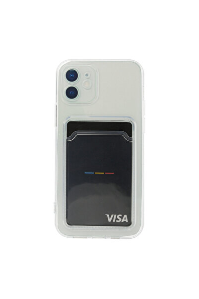 cepmoda iPhone "12 / 12 Pro" Transparent Silicone Case with Card Compartment ...