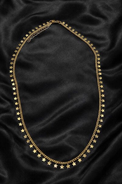 Suzi Shine VİP Pullu Yıldız 14K Altın Kaplama 50 cm Kolye