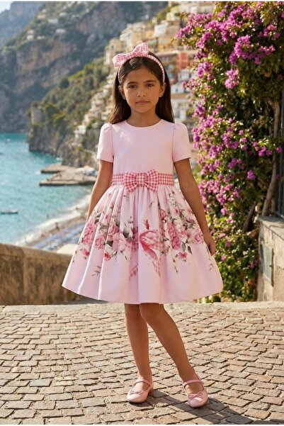 Alesayi_kids Eid dress with a collar, sizes 3 to 7 years
