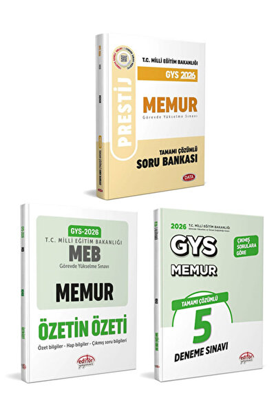Editör Yayınevi 2026 Data GYS MEB MEMUR Görevde Yükselme Sınavı Özetin Özeti ...