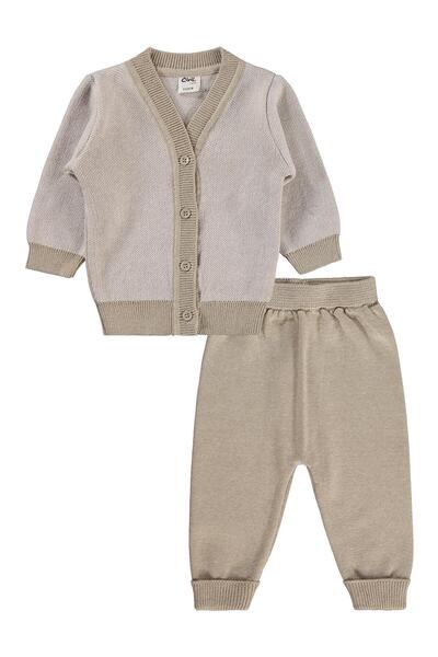 Civil Baby Hırkalı 6-18 Ay Takım - Bej 9-12 Ay