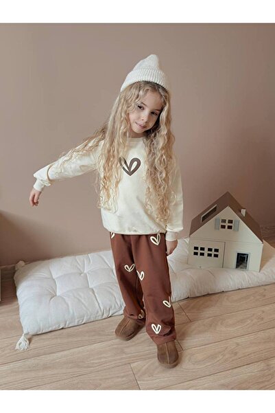 lesa kids wear Heart Printed Top and Bottom Girls' Set