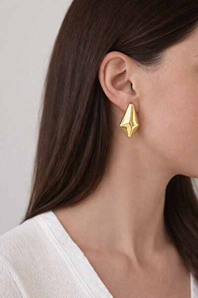 Velora Geometrik Gold Küpe