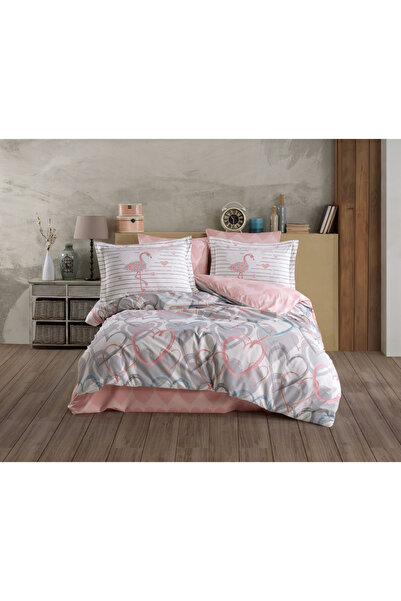 FIONNA.RO Lenjerie De Pat Bumbac 100% Poplin HOBBY - Inimioare Colorate Si Fl...