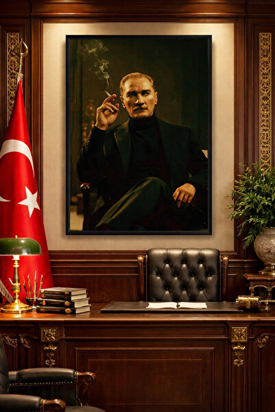 ARTAN GALLERY Atatürk Duvar Tablosu | İtalyan Kadife | Yağlı Boya Görünümlü |...
