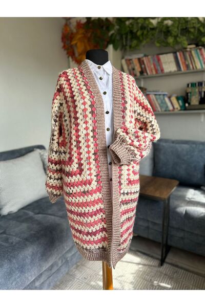 Yünella Style El Örgüsü Granny Altıgen Hırka