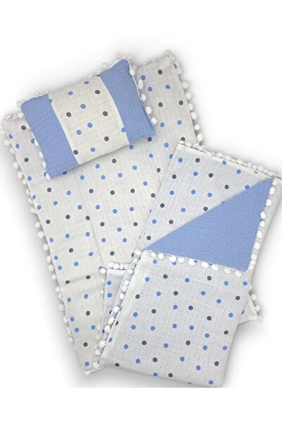 voyyo kids baby 3-Piece Bottom Opening Mat Set with Blanket and Pillow, Musli...