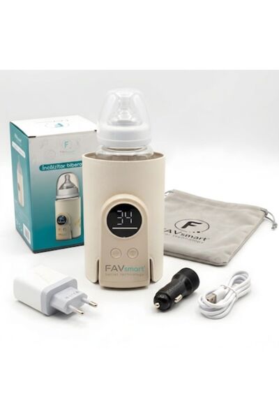 FAVsmart Incalzitor Biberon Portabil K6, 8000 mAh, 6 Trepte, LCD, USB-C, Inca...