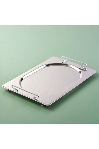Arsel Grace Sade Platinum Tea Tray with Handle Premium 304 Stainless Steel 18...