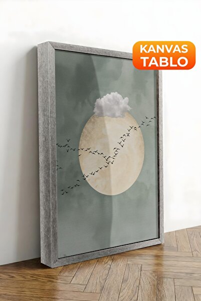 Postifull Pictură murală, Tablou pe pânză cu ramă argintie de lux, Seria Ritu...