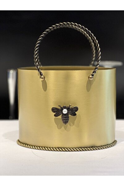 VAZO DEKOR Decorative Metal Bag Set with Bee Figures - Gold, Silver & Antique...