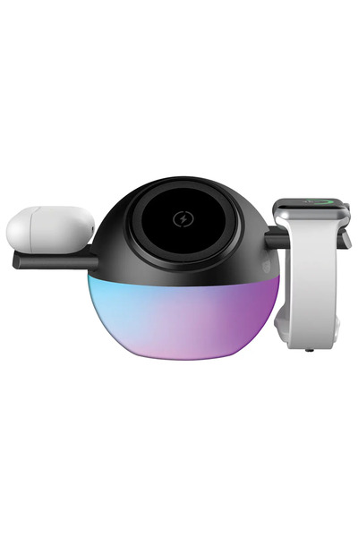 porodo Orbix 3-In-1 Wireless Charger With Adjustable Ambient Light