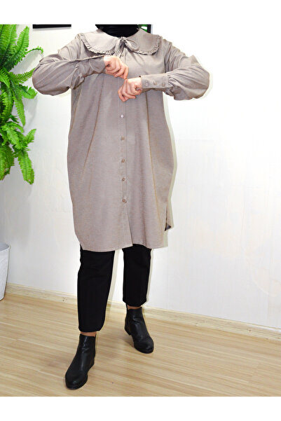 PNRSTİL Women's Ruffle Collar Shirt