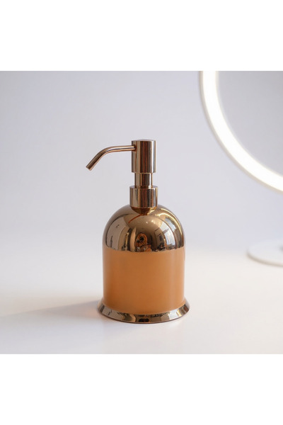 İSAOĞLU YAPI Copper Soap Dispenser Rose Copper Stainless Liquid Soap Dispense...