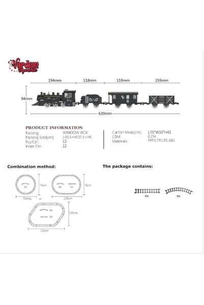 NW NessiWorld FF-1603C-4C IŞIKLI VE SESLİ BUHARLI TREN SETİ -VRD