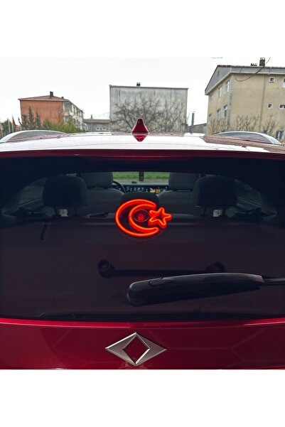 3dbaydesign Neon Led Lighted Car Interior Decoration Turkish Flag (Red with 1...