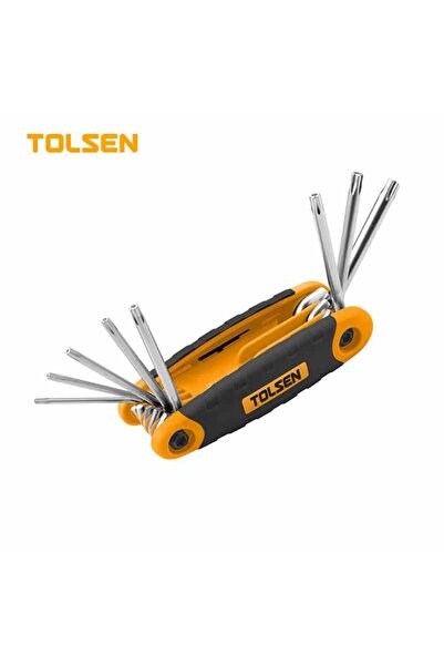 TOLSEN 8Pcs Folding Torx Hex Key Set T9-T40 Cr-V