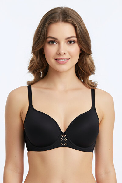 BUTİK1AVM Women's Bra with Hand Support and Laser Cut Ribbon Detail on the Back