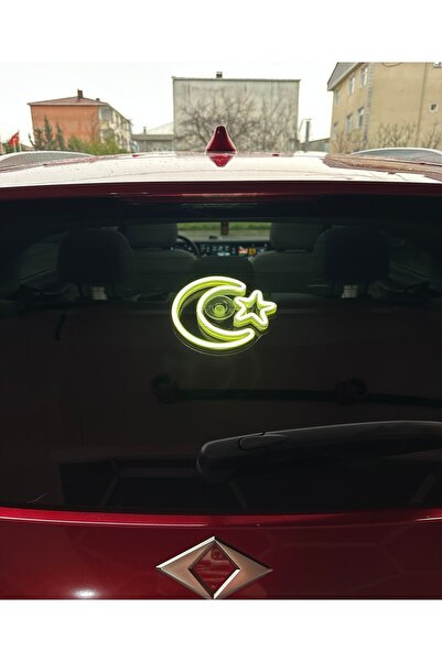 3dbaydesign Car Interior Neon Led Lighted Decoration Turkish Flag (White with...