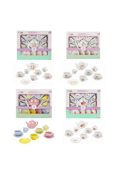 lowell home Ch1501 Porcelain Tea Set 13 Pieces -Sun