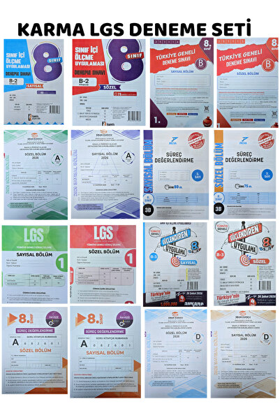 Karma Kitaplar TürkiyeGeneli 8. Sınıf LGS Hazırlık Deneme Seti 10 Adet 2026 D...