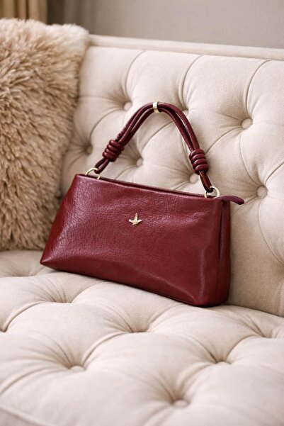 ELİTE NOVA SHOPPİNG حقيبة كتف بنية متوسطة الحجم مزينة بعقدة من أسكسي