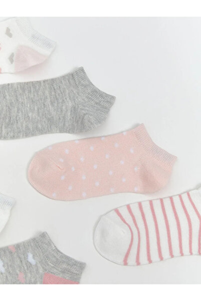 LC Waikiki Розови момичешки чорапи с шарки, пакет от 5 броя