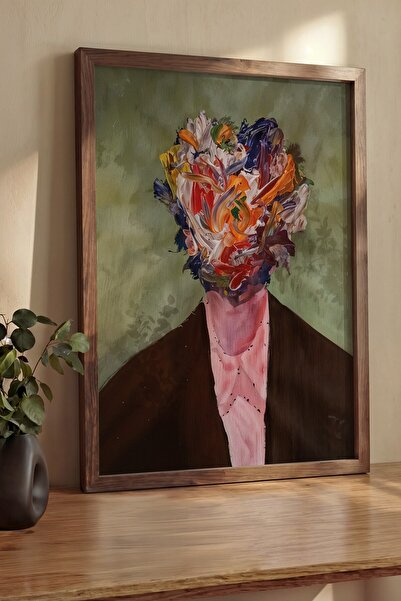 Postifull Pictură de perete, Tablou și poster cu ramă maro de lux, Seria Ritu...