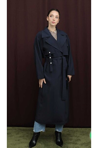 Volans Moda 15528 DÜĞME DETAY TRENCKOT