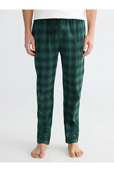 LC Waikiki Partea de jos de pijama pentru bărbați în carouri standard verde