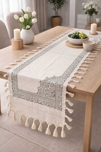 Milenam Authentic Patterned Tokat İşi Tahta Printed Patterned Buldan Linen Ru...