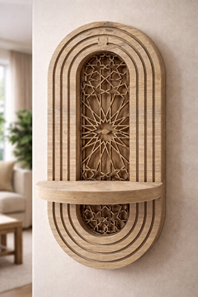 Serenti Home Dekoratif Desenli Duvar Rafı