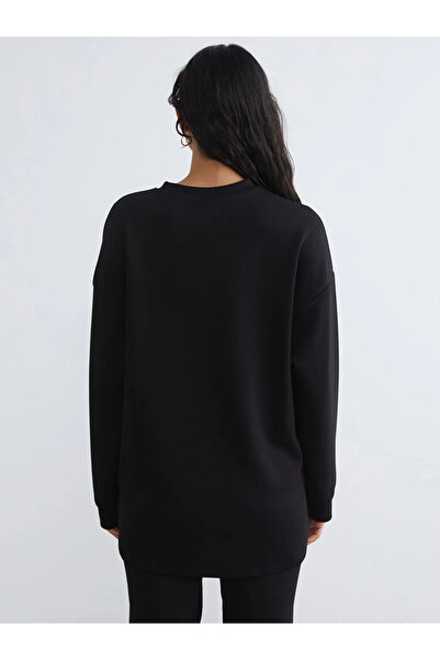 LC Waikiki Black Soft Touch Women's Sweatshirt Tunic