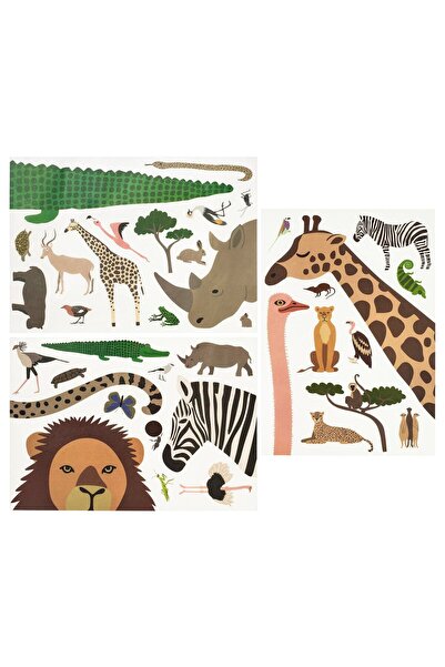 Generic ملصقات زينة من ساندلوبار، مجموعة من 3 قطع، متعددة الألوان/حيوانات في ...