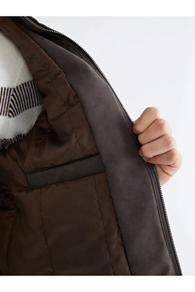 LC Waikiki Beige Standard Fit Stand Collar Men's Coat